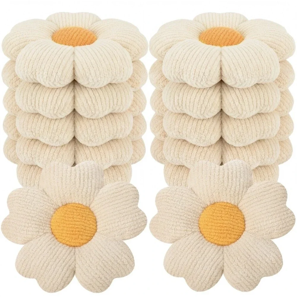 10 Pcs Flower Pillow, Cute Daisy Decorative Throw Pillow Cushion 15.75